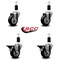 Service Caster 3.5'' Black Poly Wheel Swivel 1-3/8'' Expanding Stem Caster Set 2 Brakes, 4PK SCC-EX20S3514-PPUB-BLK-2-PLB-2-138 - alternate 5
